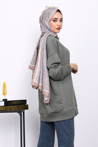 İmajButik Khaki Collar Detailed Modal Tunic