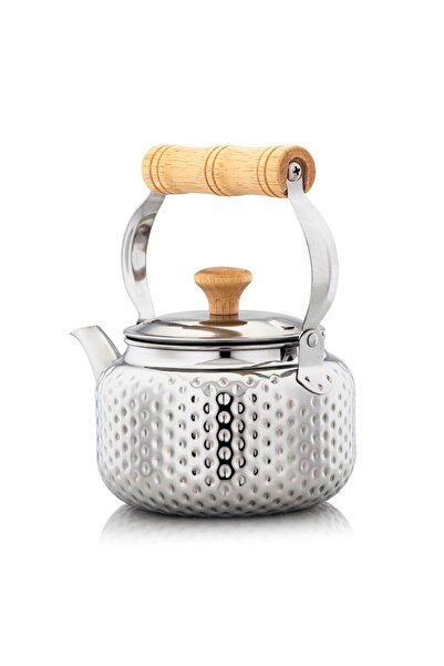 cc bin shihon Steel teapot/pot with pomegranate seeds, wooden handle, 600ml