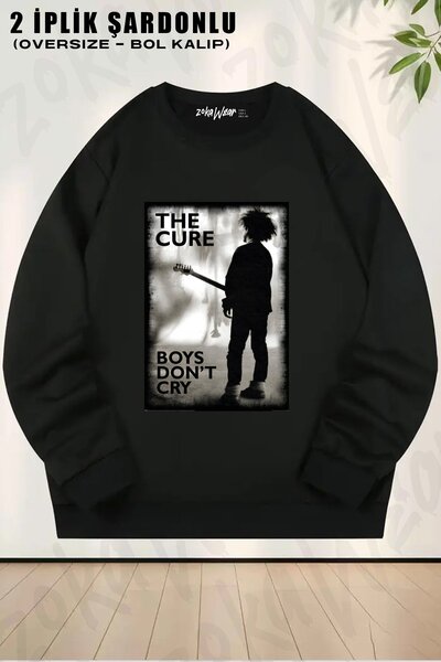 ZOKAWEAR Φούτερ Unisex The Cure Boys με τύπωμα oversized με λαιμόκοψη