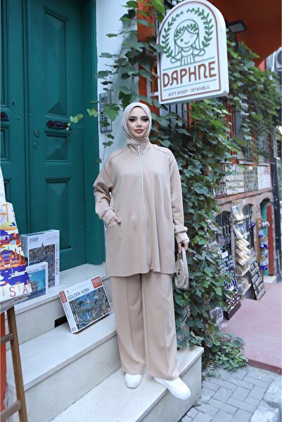 NİSUM MODA طقم قماش فاخر مع جيوب وسحاب