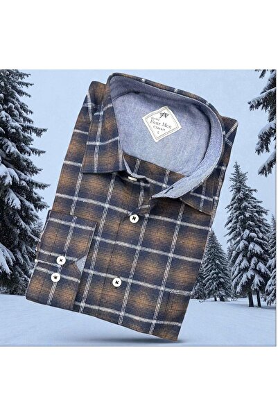 EREN STYLE Cămașă clasică, 100% bumbac, cu mânecă lungă, anti-transpirație, d...