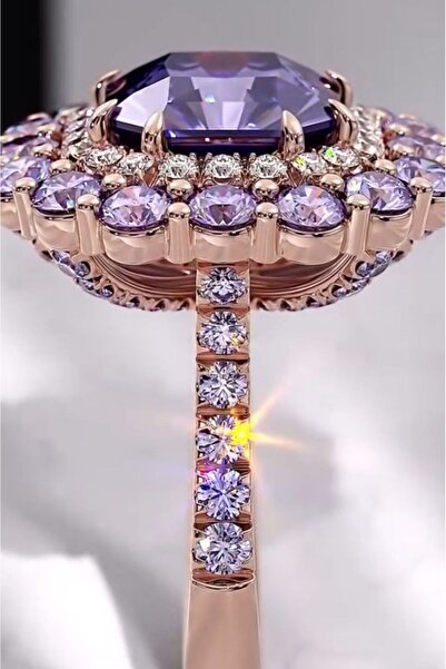 Shelby Silver Imperial Amethyst 925 Ayar Gümüş Ayarlanabilir Yüzük