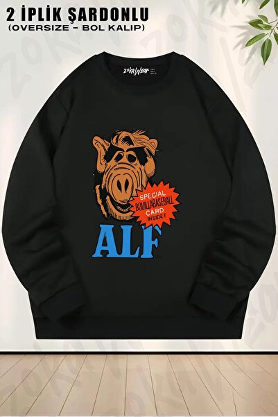 ZOKAWEAR سويت شيرت للجنسين من ALF Retro TV Series 80s مطبوع قصة فضفاضة برقبة ...