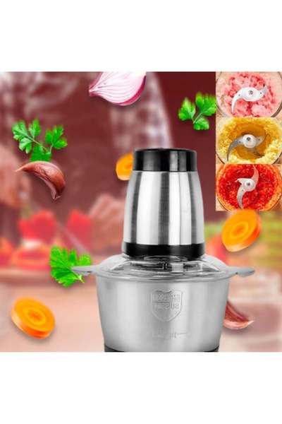 Razo Electric Chopper 2 L with Stainless Steel Bowl and 4 Stainless Steel Blades