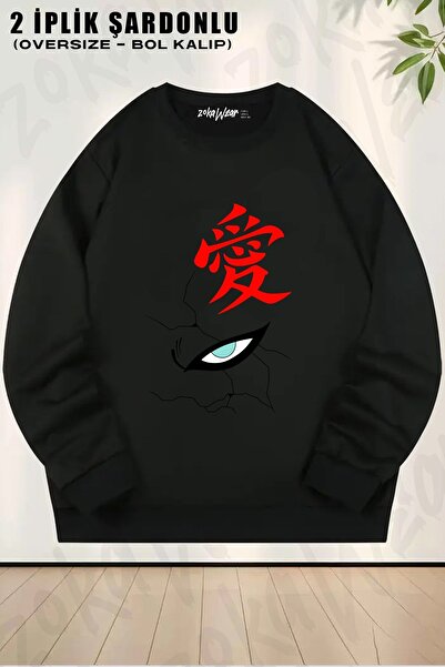 ZOKAWEAR Ochiul Gaara unisex cu imprimeu supradimensionat guler rotund Swea t...