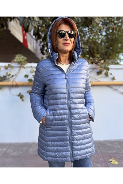 DenizEge Palton italian cu două fețe, albastru bebeluș