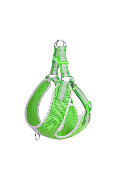 Fida حزام الكلب سهل الارتداء - أخضر عاكس - متوسط