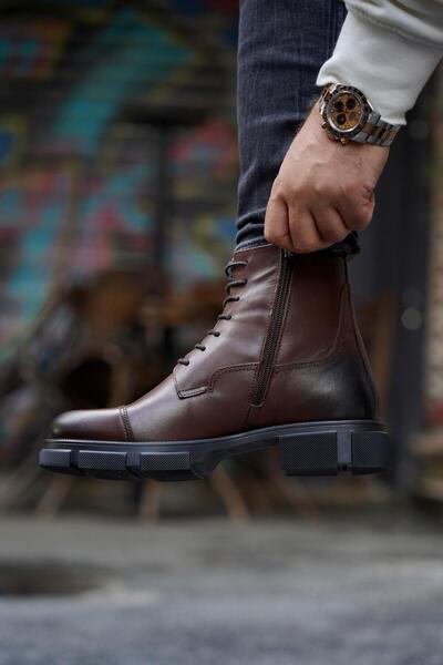 Ahmed Hamdi Bey Rims Kahverengi Erkek Deri Ayakkabı