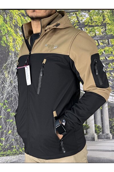 Mikro Tactical Tactical Softshell Infill Polar Liquid and Windproof Outdoor Winter Coat with Hood and Zipper