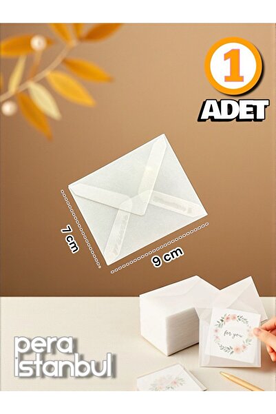 Pera İstanbul 1 Adet 7x9 Aydınger Transparan Şeffaf Zarf Davetiye Lüks Tebrik Kartı Mektup Mühür Cüzdan
