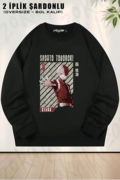 ZOKAWEAR Sweatshirt unisex My Hero Academia Shoto Todoroki cu imprimeu oversi...