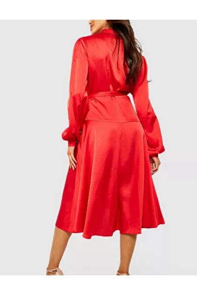 BOOHOO midi dress, red
