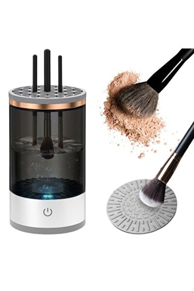 varioshop Electric Makeup Brush Cleaner, 7000 rpm, USB, Portable (White/Black)