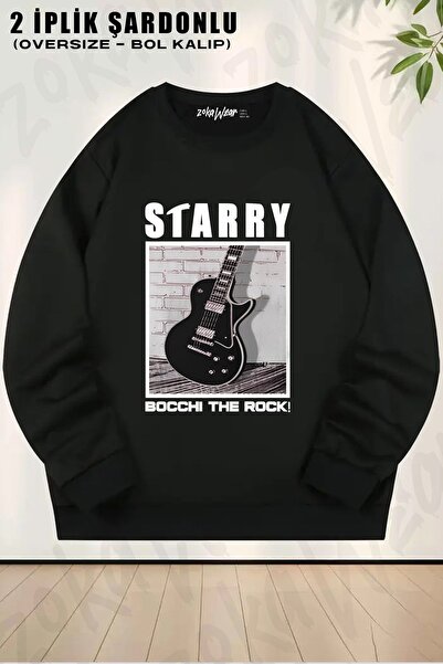 ZOKAWEAR Unisex Bocchi The Rock Starry Hitori Gotoh cu imprimeu supradimensio...