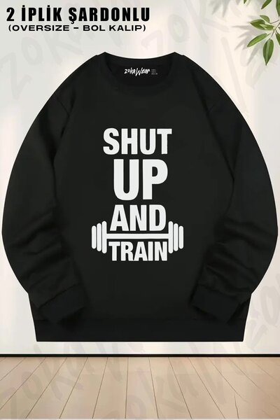 ZOKAWEAR Unisex Bodybuilding Motivation Printed Oversized Crew Neck Sweatshirt