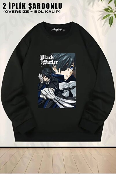 ZOKAWEAR Унісекс-постер Kuroshitsuji з принтом, великий розмір, світшот з коміром-стійкою