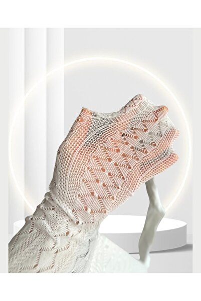 İntive Lingerie Pc Paris Devyn White Zigzag Pattern Lace Look Vintage Pantyhose