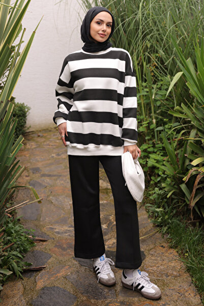 İmajButik Μαύρο μπλουζάκι με λαιμόκοψη τριών κλωστών