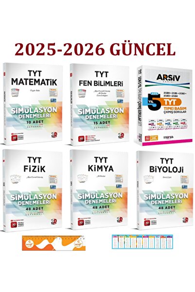 3D Yayınları TYT Sayısal Tüm Dersler Branş Seti (5 Kitap) ve 1 Adet Tyt Son Ç...