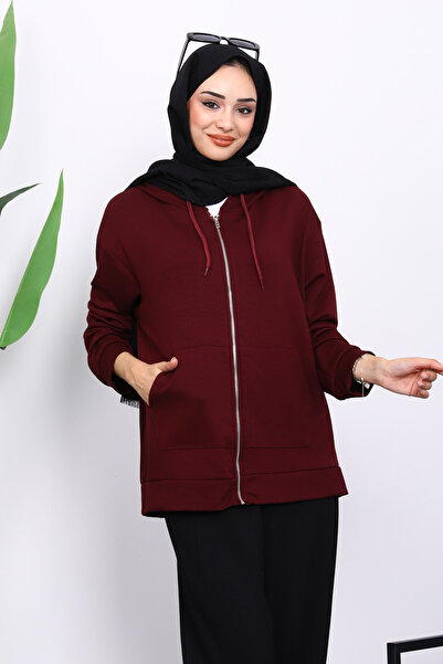 İmajButik سترة رياضية من قماش المودال بقلنسوة وسحاب من ماركة موردم