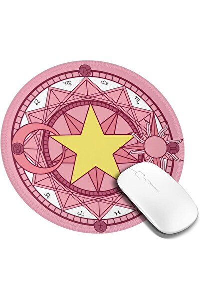 yoyimoore Cardcaptor Sakura Anime Pink Round Gaming Mouse Pad (Magic Circle)