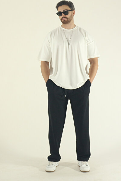 INFLUYENTE Men's Baggy Style Oversized Relaxed Fit Wide Leg Sweatpants