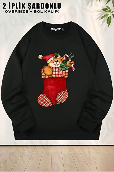 ZOKAWEAR Унисекс коледни чорапи с принт и широка яка