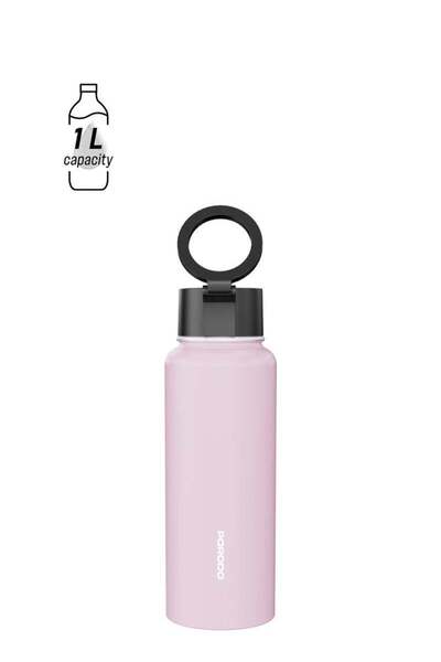 Generic porodo Water Bottle with Magnetic Mount 1L / Magsafe / Stable / Double Wall / Keeps Cold and Warm