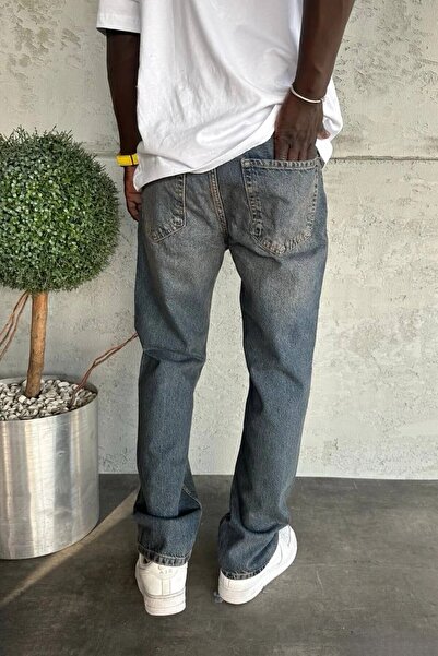 MADZEYMODA Men's Baggy Fit Blue Denim Jean Trousers Ke-935