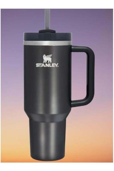 Generic Stanley Quencher H2.0 FlowState Vacuum Insulated Tumbler 40oz â€“ Black Stainless Steel Travel Mug