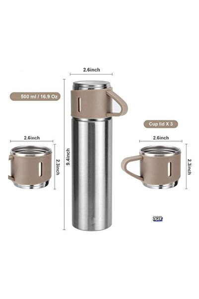 Generic TIGER NEW Vacuum Insulated Flask 500ml/17.6oz Stainless Steel Thermo-Bottle with Cup â€“ Keeps Drin