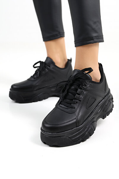 Encool Κομψά μαύρα γυναικεία αθλητικά παπούτσια | Άνετο sneaker με χοντρή σόλα πλατφόρμας, κατάλληλο για casual και αθλητικά συνδυασμούς