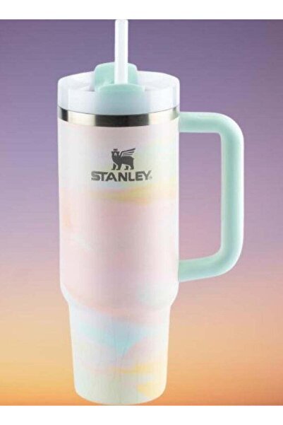 Generic Stanley Stanley Quencher H2.0 40oz Vacuum Insulated Tumbler â€“ Brush Strokes Travel Mug with Reusa