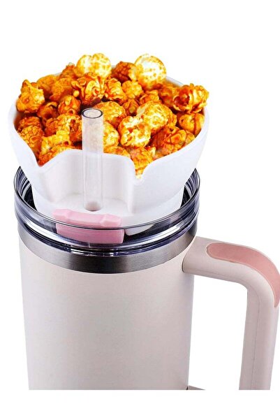 Generic Excefore Silicone Snack Bowl Tray for Stanley 40 oz Tumbler with Handle, Snack Tray with Straw Hole