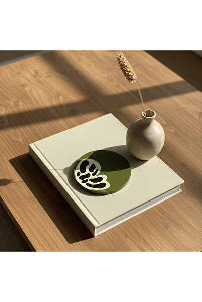 HOME ALL Wooden Coaster Set with Butterfly Pattern - 4 Pieces