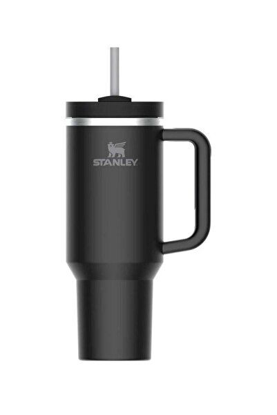 Generic Stanley Quencher H2.0 FlowState Vacuum Insulated Tumbler â€“ 40oz Black Stainless Steel Travel Mug