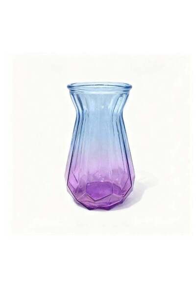 Generic Gradient Glass Flower Vase – Decorative Blue and Purple Home Décor