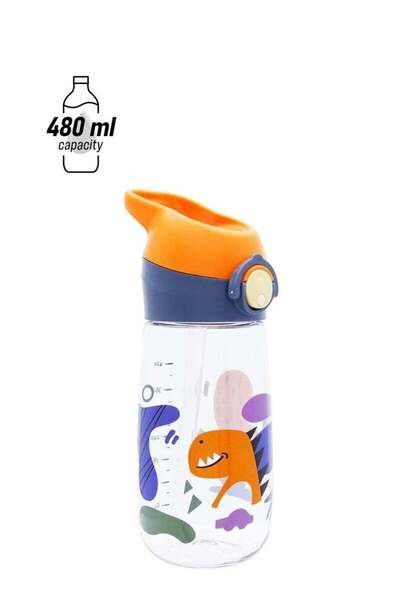 Generic BrainGiggles BrainGiggles Tritan Water Bottle for Kids with Straw & Handle â€“ 480 ml BPA Free Kids