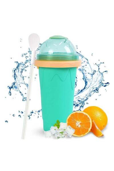Generic SYOSI Slushy Maker Ice Cup Travel Portable Double Layer Silica Pinch Hot Summer Cooler Smoothie Sil