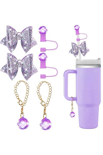 Generic Bling Straw Cover for Stanley Cup Accessories,Sparkling Crystal Toppers, Cute Bow Ties and Crystal