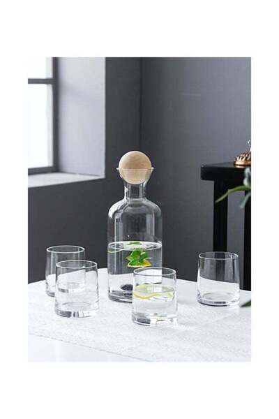 Generic Shuer Pack Of 5 Glass Water Bottle Set Clear 1.2Liters