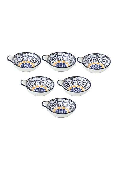 Generic Shuer 6-Piece Ceramic Hand-Painted Underglaze Color Nordic Style Household Saucer With Handle Multi