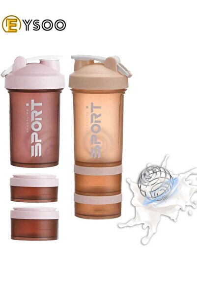 Generic EYSOO EYSOO Protein Shaker Bottle 2 Pack 500ml / 17oz Shaker Bottle for Protein Mixes Leak-proof BP