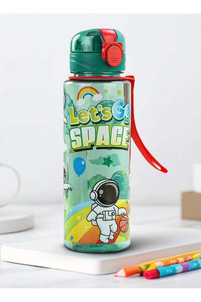 Generic BAYBEE 700ML Space Sipper Water Bottle for Kids with Flip Top Lid, Creative Space Design & Carry Ro