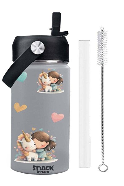 Generic Snack attack Snack Attack Kids Stainless Steel Water Bottle â€“ Leakproof & BPA-Free â€“ Double-Wal