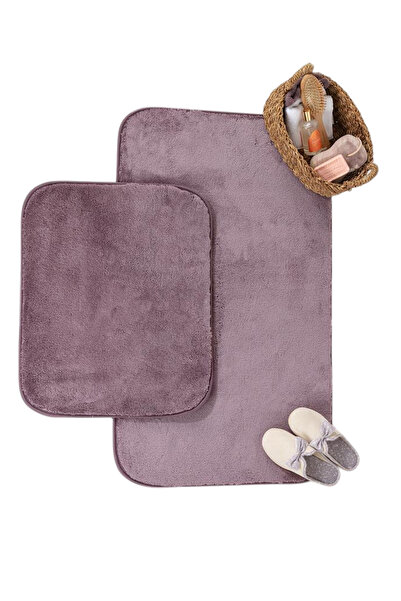 Madame Coco Carol 2'li Banyo Paspası - Koyu Mürdüm - 50x80 Cm