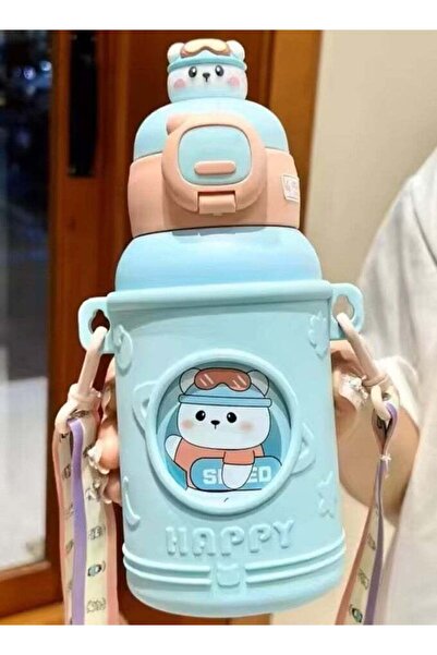 Generic Remy Belle Water Bottle for Kids Thermos Cute Cartoon Insulated Stainless Steel for School Boys (Bl