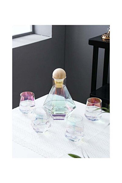 Generic Shuer Pack Of 5 Glass Water Bottle Set Clear 1.2Liters