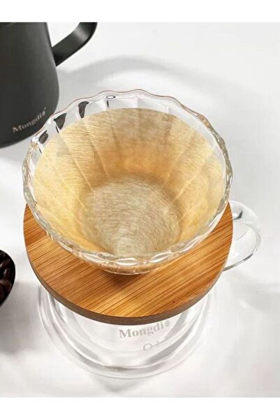 LUXURY V60 Server Set 01 Coffee Drip 300ml with Glass Funnel 02 with Wooden Base