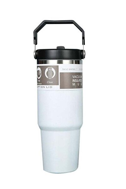 Generic JAJEEK Stainless Steel Tumbler with Handle & Straw Lid â€“ Vacuum Insulated Water Bottle, Leak-Resi